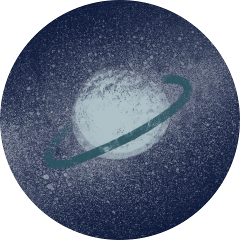 Sluitsticker voor geboortekaartje ruimte planeet raketje