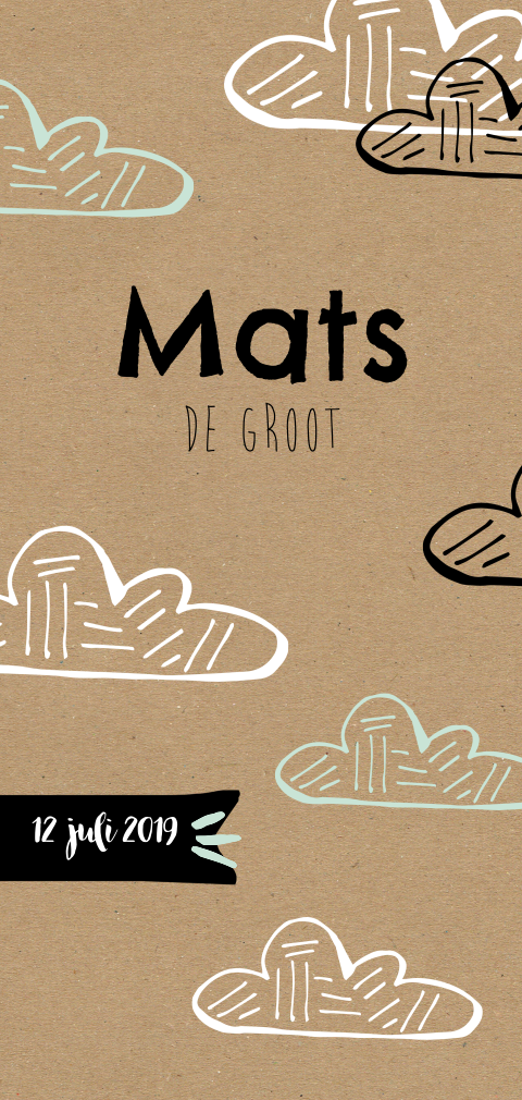 Stoer kaartje met label en Kraft achtergrond