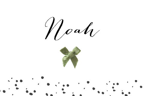 Rustig jongenskaartje met groen strikje