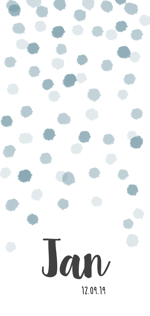 Stoer geboortekaartje met confetti