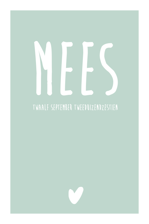 Rustig geboortekaartje voor een jongen