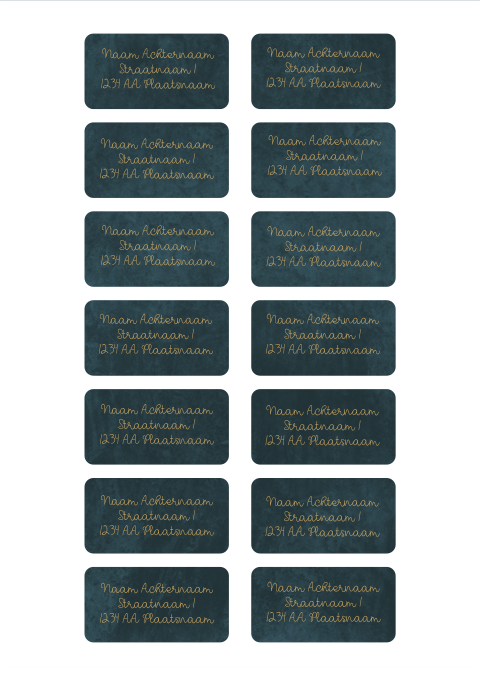 adressticker donkerblauw marmer