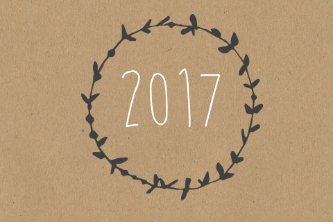 Kerstkaart kraftlook met krans