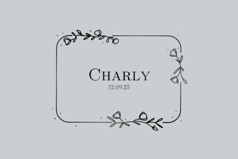 Geboortekaartje jongen met bloemen en takje en lakfolie