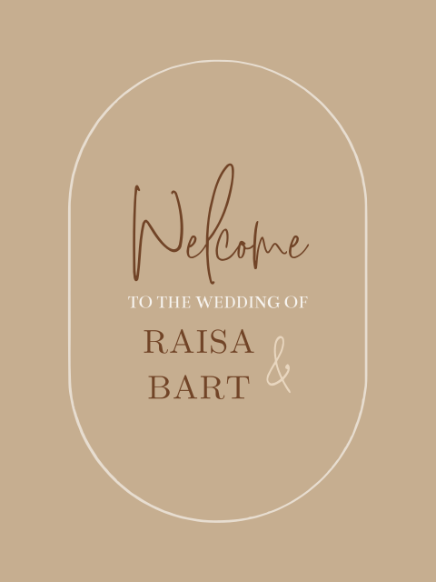 Bruiloftsbord welkomstbord voor de gasten van jullie bruiloft oranje