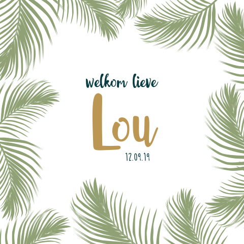 Geboorteposter met botanische takken