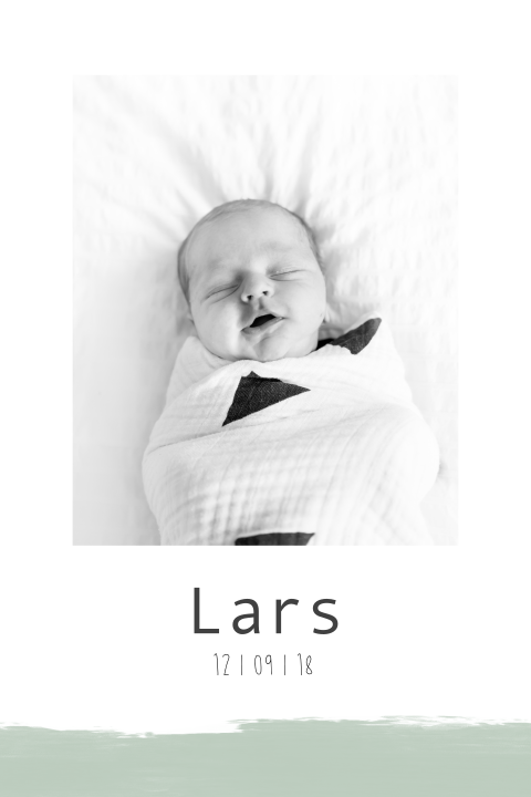 Lief en stoer polaroid kaartje met groene rand