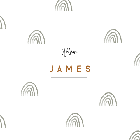 Geboortekaartje met regenboogjes voor een jongen