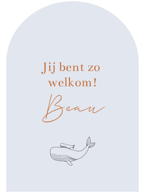 Geboorte aankondiging tuinbord boogvorm