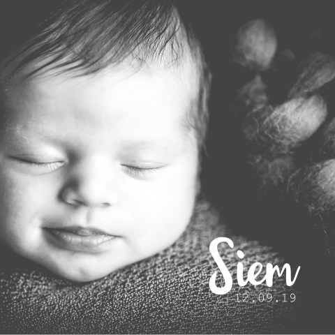 Lief geboortekaartje met mooie foto