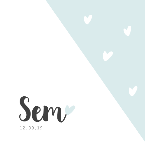 Lief en rustig cheometrisch geboortekaartje