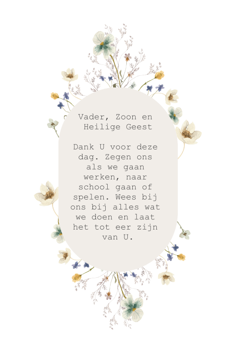 Gebeds kaart om te bidden als gezin in de ochtend