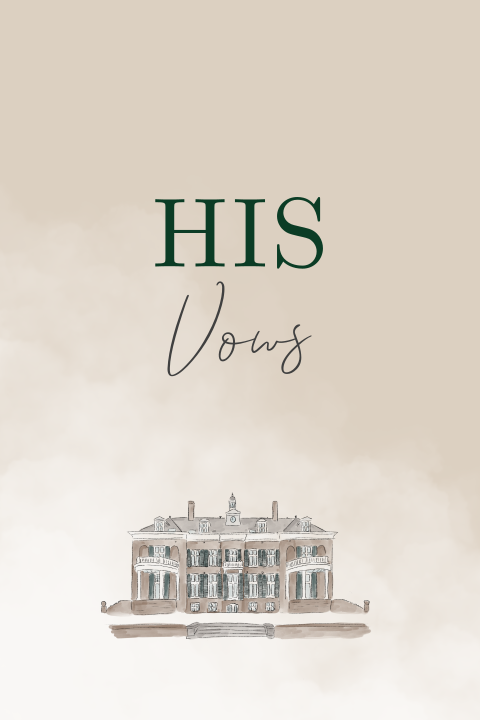 Geloften boekje met geschilderde trouwlocatie erop