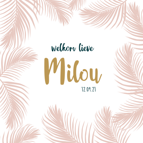 Geboorteposter met botanische takken voor meisjes