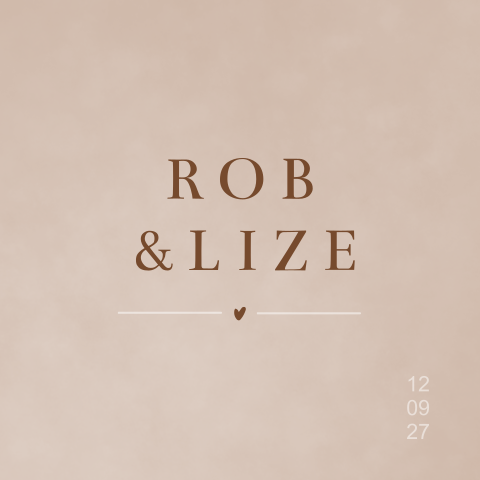 Trouwkaart velvet look roze rood minimalistisch met hartje