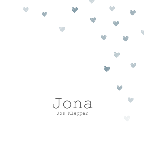 Lief en klassiek geboortekaartje voor een jongen met blauwe hartjes