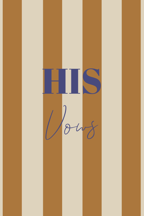 Geloften kaartje om de vows op te schrijven met strepen blauw oranje