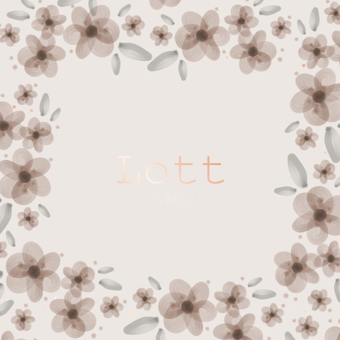 Lief retro geboortekaartje voor een meisje met watercolour bloeen