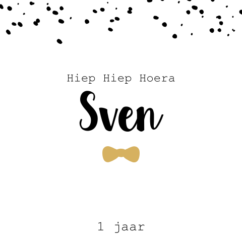 Stoer geboortekaartje met strikje