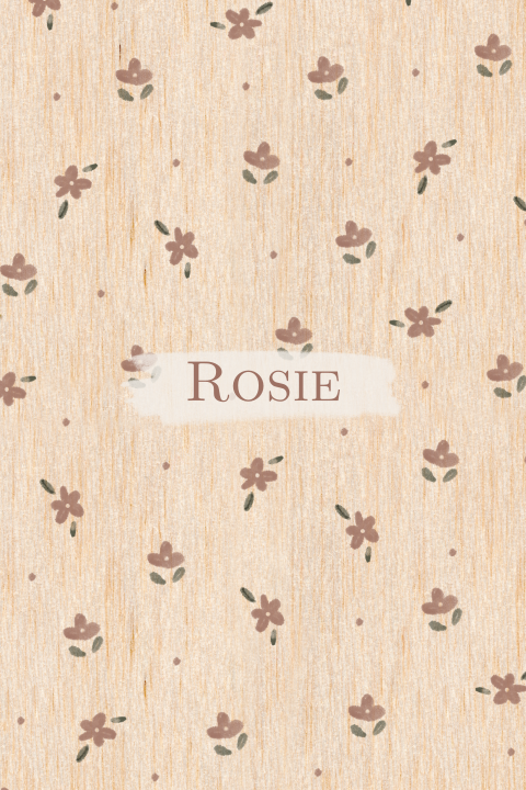 Geboortekaartje meisje lief bloemenprintje op echt hout