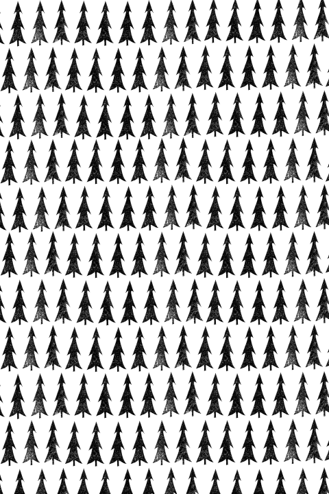 Stoere kerstkaart met kerstboom patroon