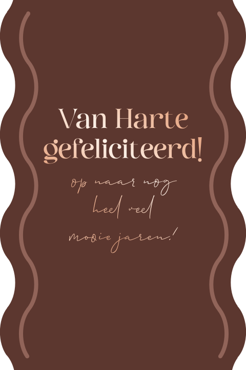 Felicitatie kaart met organische golvende vormen zelf aan te passen