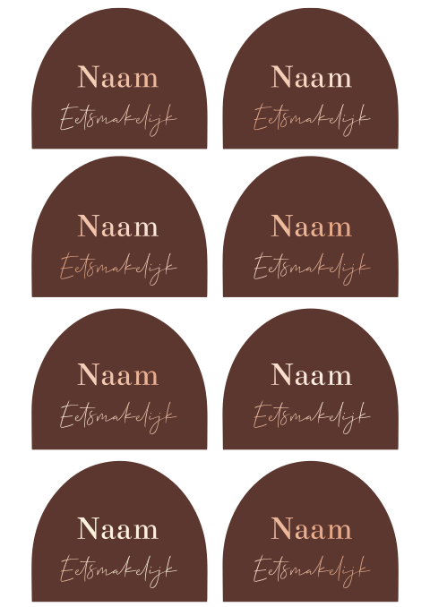 naamkaartjes voor tafelstyling bruiloft half rond