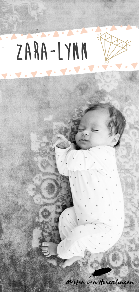 Lief fotokaartje met watercolor achterkant