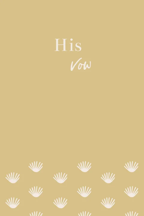 Vow kaartje passend bij de huisstijl met patroon en okergeel