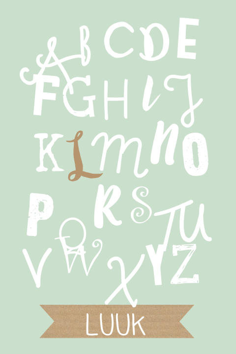 Stoere alfabet kaart