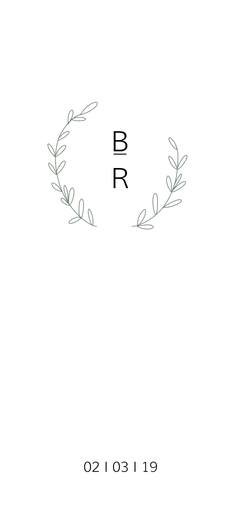 Rustige trouwkaart met logo met takjes