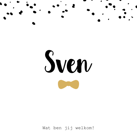 Stoer geboortekaartje met strikje