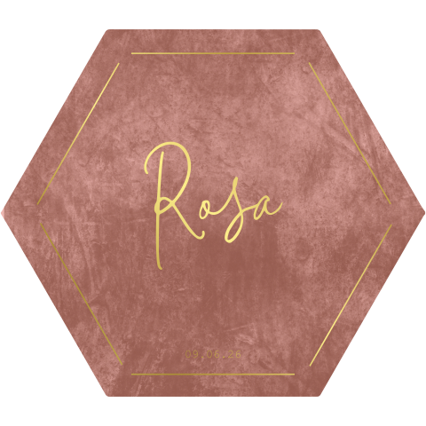 geboortekaartje meisje honingraat vorm rode velvet look en folie