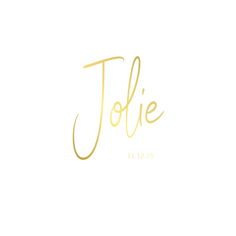 Minimalistisch meisjes geboortekaartje met naam in goudfolie