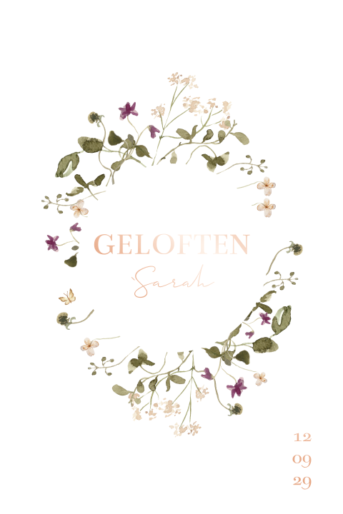 Geloften boekje met vows op de bruiloft met bloemen