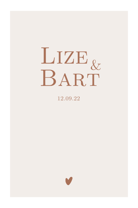 Minimalistische klassieke trouwkaart met witte rand