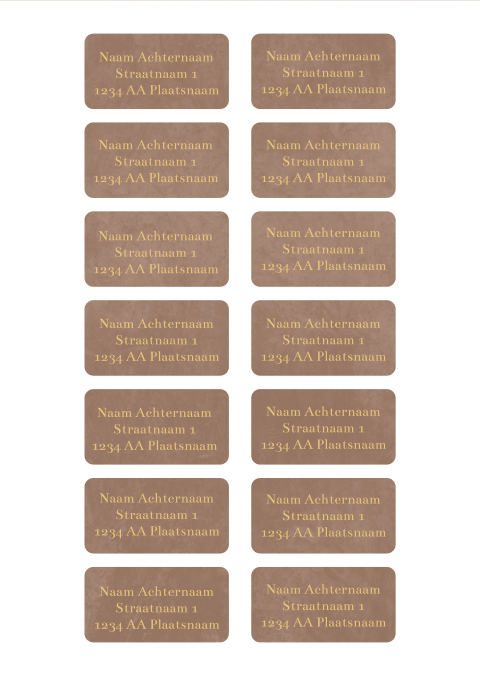 adressticker met velourse achtergrond voor geboortekaartje