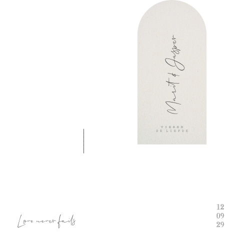 Trouwkaart stapelkaart rond 3 labels minimalistisch strak