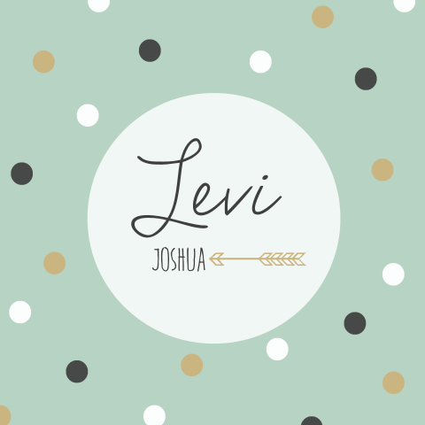 Feestelijk geboortekaartje met confetti