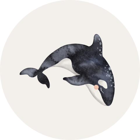 Sluitstickers geboortekaartje met zeedier