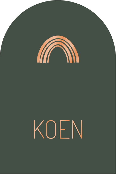 Boog geboorte-rouwkaartje regenboog groen koperfolie