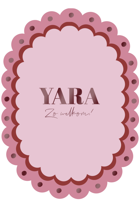 Geboortekaartje meisje ovaal roze