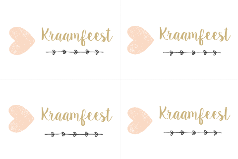 Label geboortekaartje voor kraamfeest