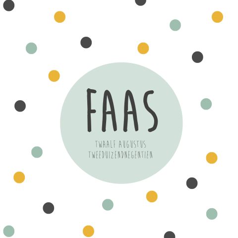 Feestelijk geboortekaartje met confetti