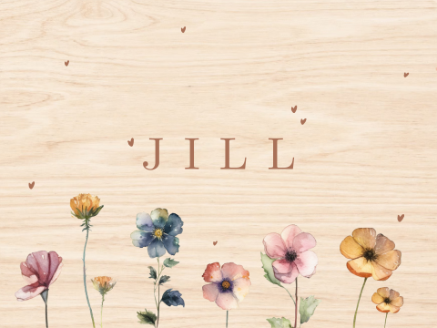 Houten memorybox voor geboorteherinnering geboortekaartje