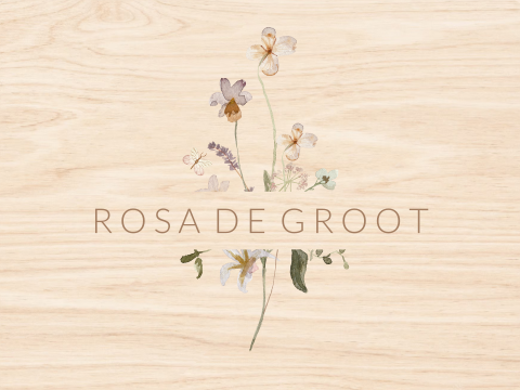 Memory box van hout met geboortekaartje watercolour bloemen