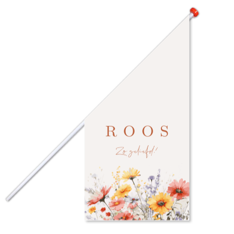 Geboortevlag geboorte zusje dochter vrolijke bloemen