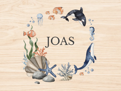 Houten memory box in stijl geboortekaartje voor geboortespullen