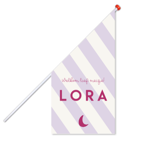 geboortevlag verticale lijnen minimalistisch disign paars