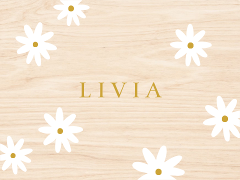 Houten geboortekist met witte madeliefjes memorybox